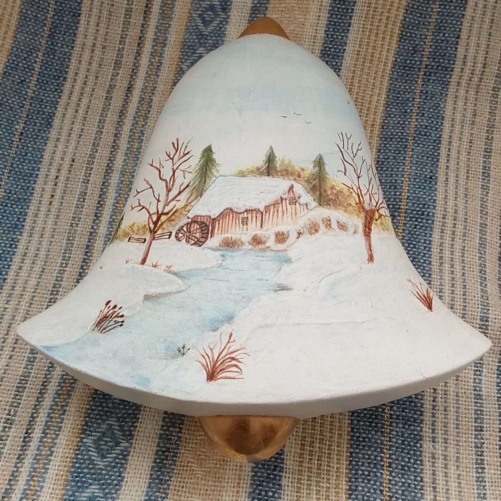 Hand Painted Vintage Christmas Bell‎ trinket box